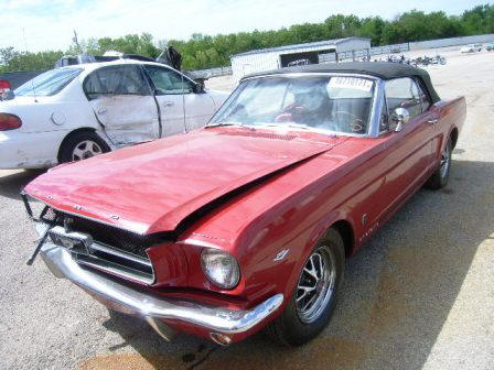 Red Ford 1965 Pony Convertible Mustang
